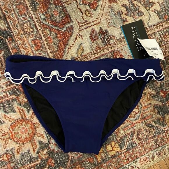 (NWT) Profile brand navy ruffle bikini bot… - Picture 3 of 4